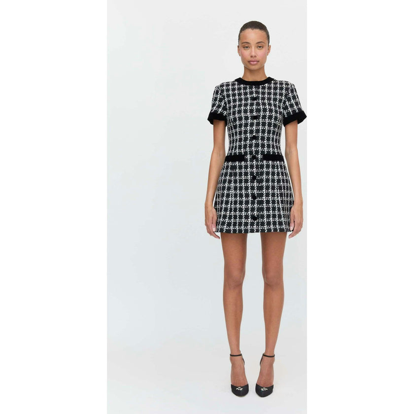 The Allegra Dress - Black and White Tweed