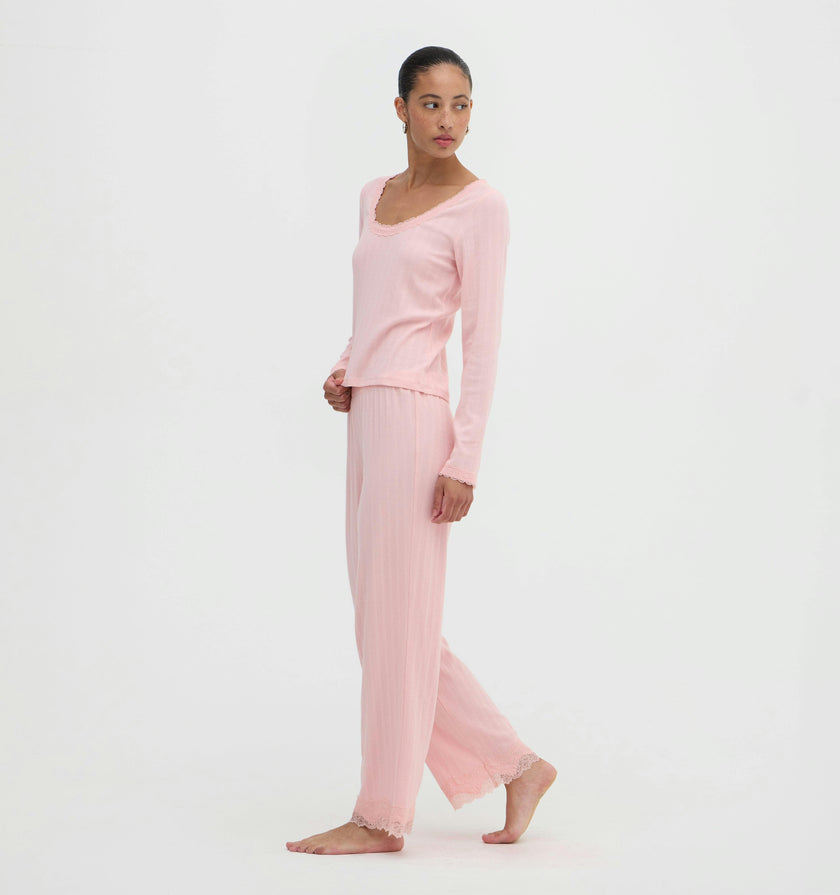 The Filippa Pointelle Pajama Set - Ballet Pink