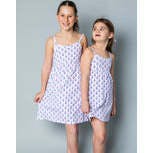 The Organic Rib Dress [Block Floral]