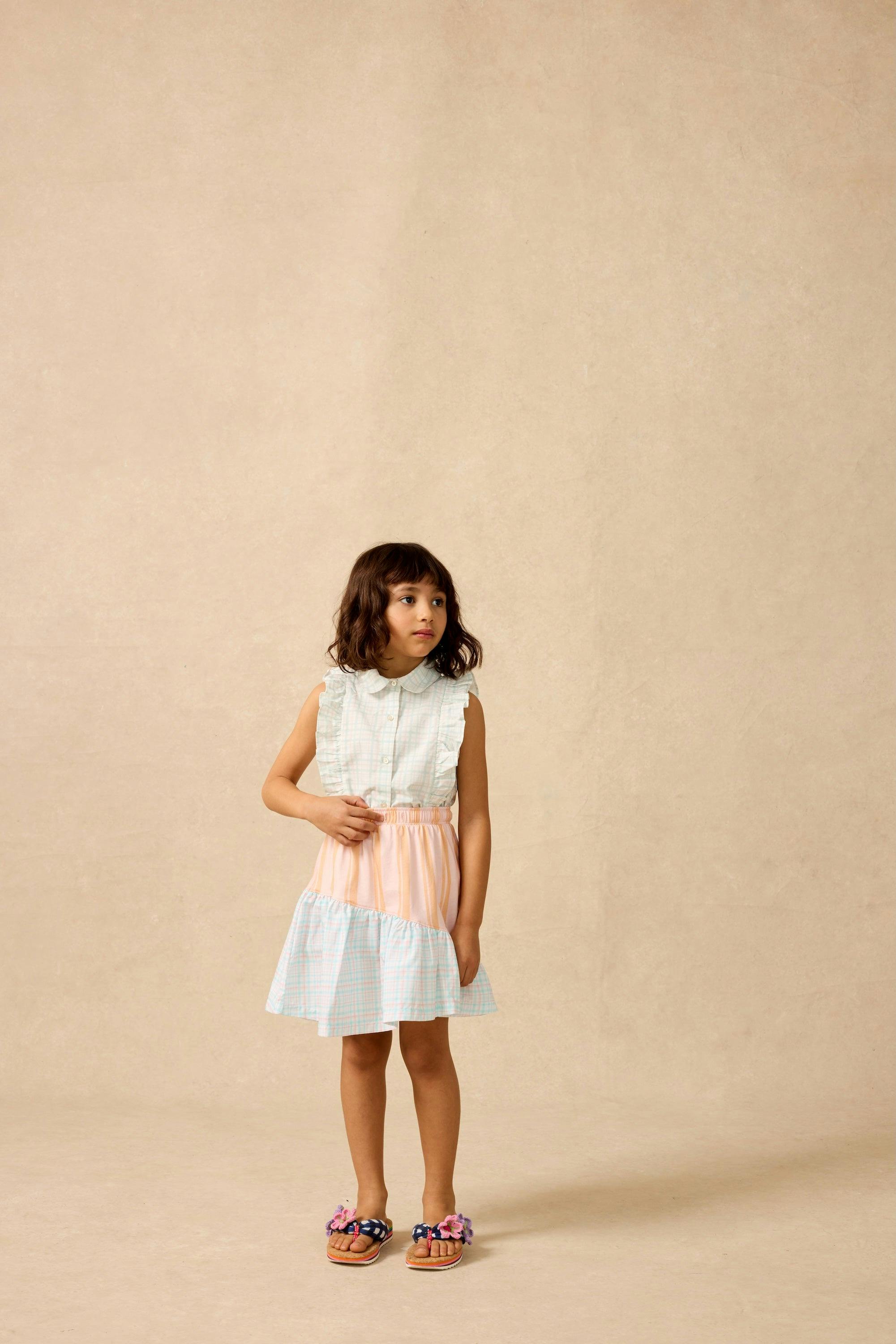 Ruffle Peplum Top in Plaid