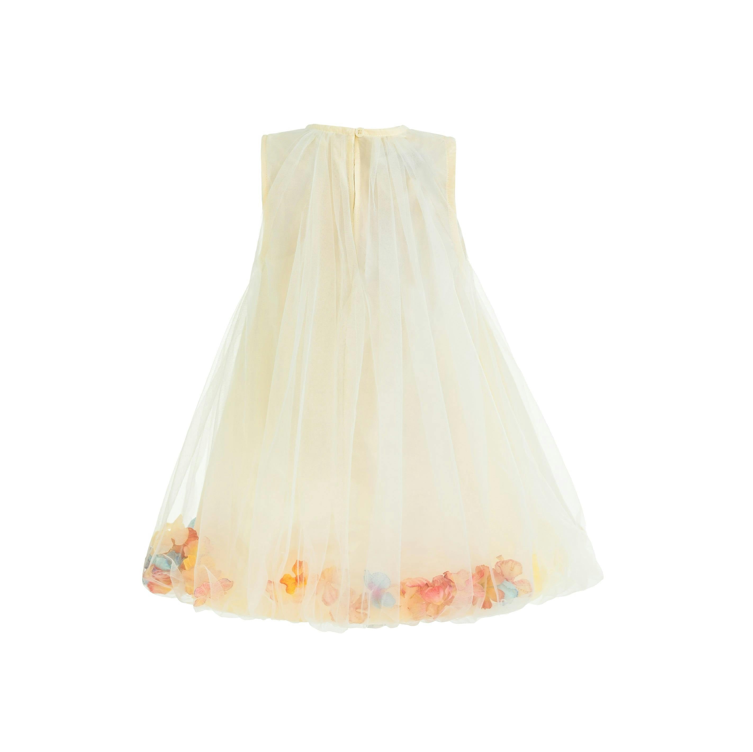 Ivory Floral Layered Sleeveless Dress