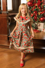 Mini Aster Dress in Red Roses