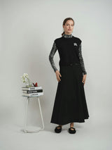 Embrodery Knit High Low Vest