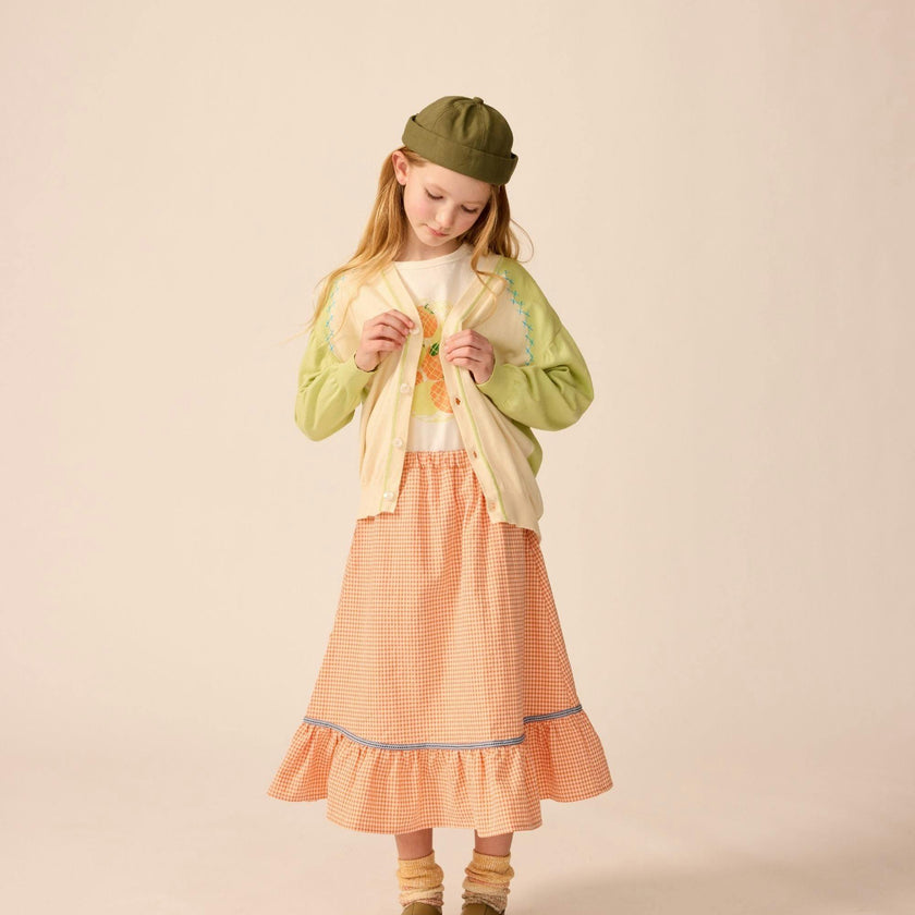 Picnic Skirt in Orange Gingham
