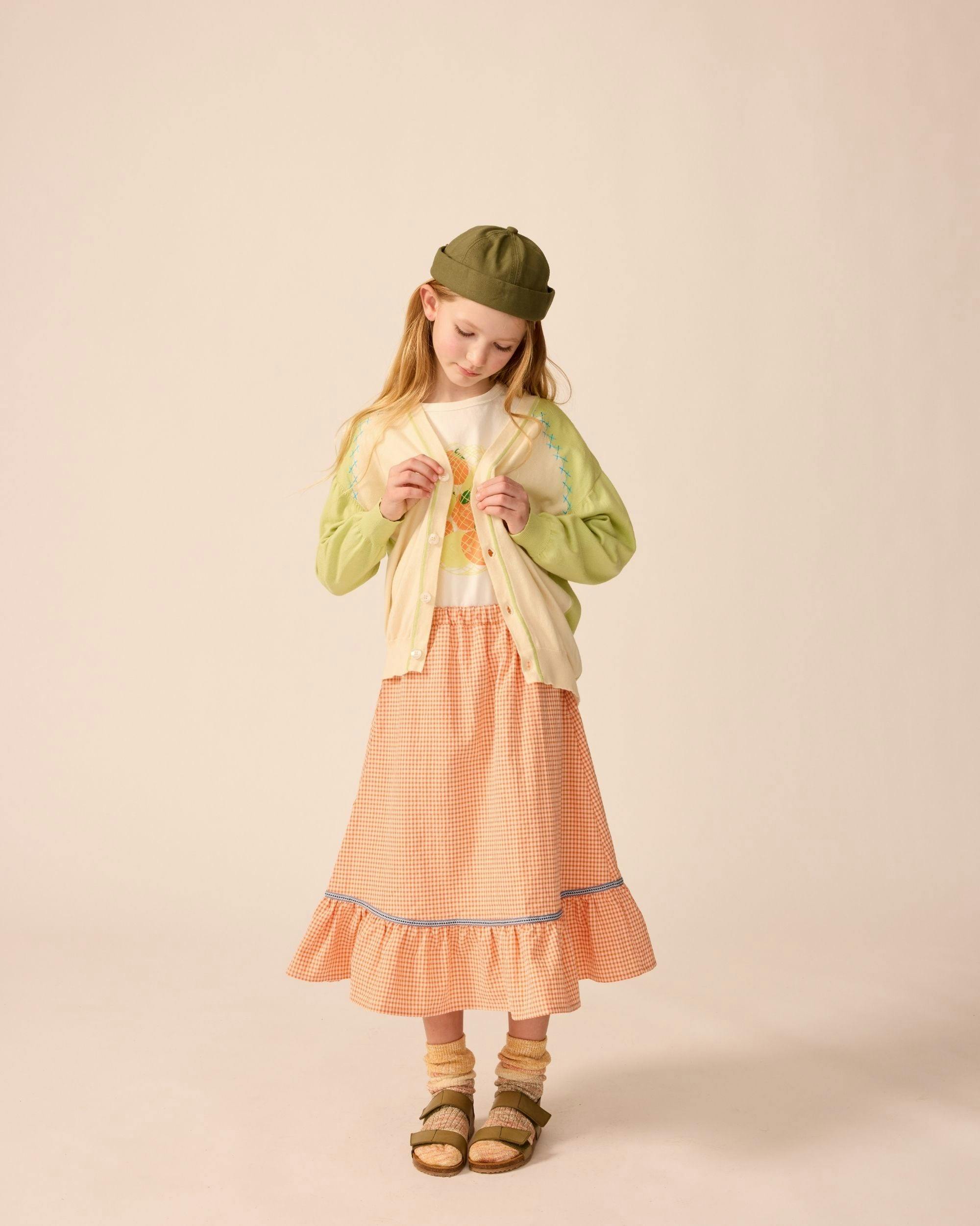 Organic Lightweight Classroom Cardigan in Keylime
