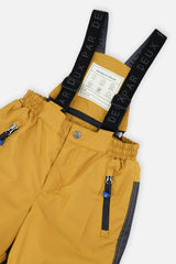Two Piece Play Snowsuit Grey and Blue Dinosaur Print with Yellow Pants
