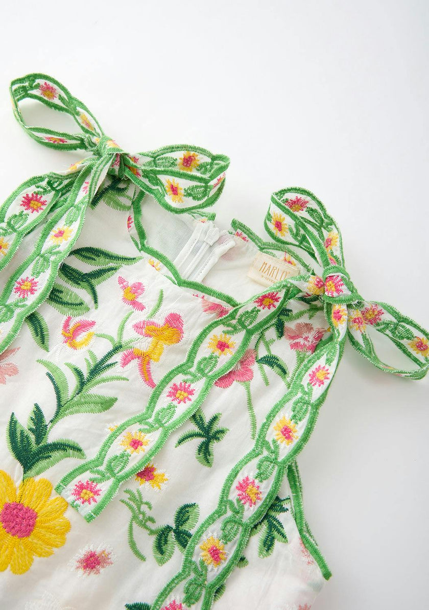 Kaylee Cotton Embroidered Mini Dress