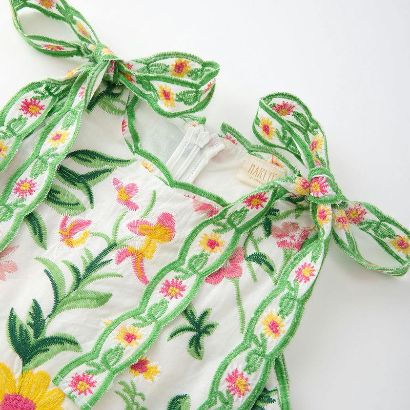 Kaylee Cotton Embroidered Mini Dress