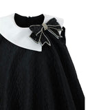Black Stonelea Bow-Embellishment Dress