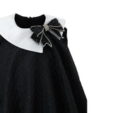 Black Stonelea Bow-Embellishment Dress