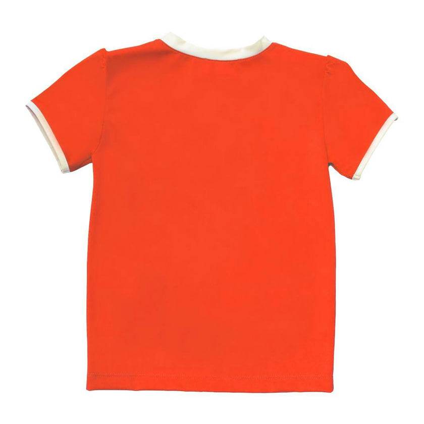 Rashguard Rose in MandarinRed & Ivory