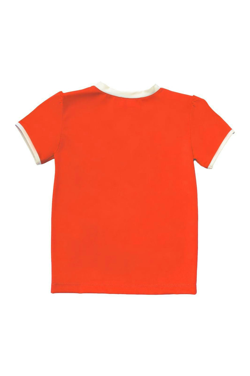 Rashguard Rose in MandarinRed & Ivory