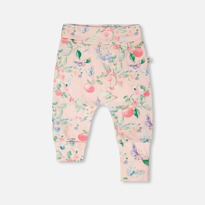 2 Pack Cotton Jersey Evolutive Pants And White Strawberry Print