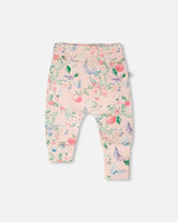 2 Pack Cotton Jersey Evolutive Pants And White Strawberry Print