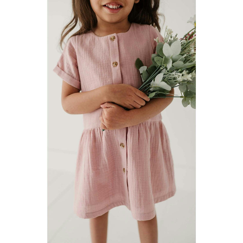 Gauze Button Dress