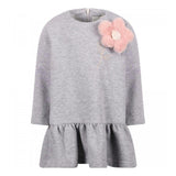Gray Flower Jersey Dress