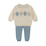 Boys Collared Argyle Knit Set