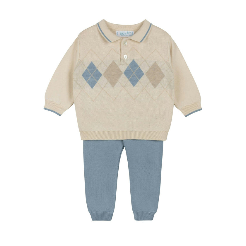 Boys Collared Argyle Knit Set