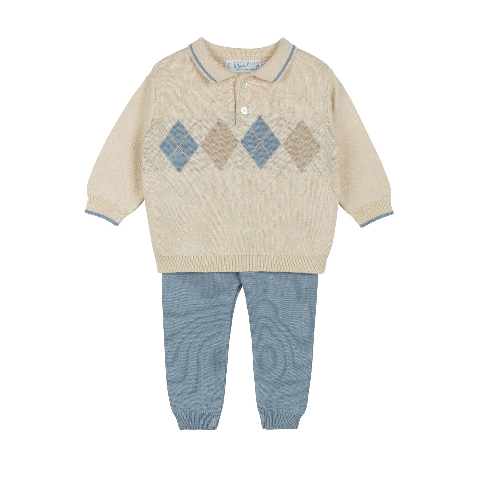 Boys Collared Argyle Knit Set