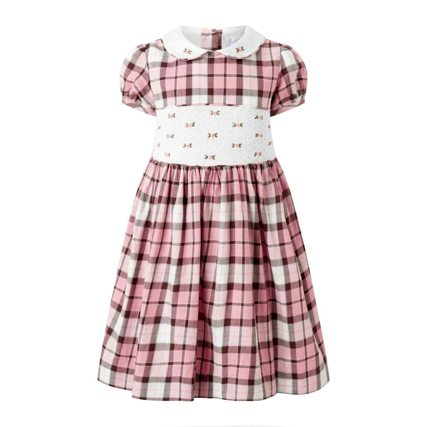 Pink Check Smocked Dress