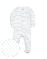 The Organic Snap Footie [Blue Tiny Hearts]