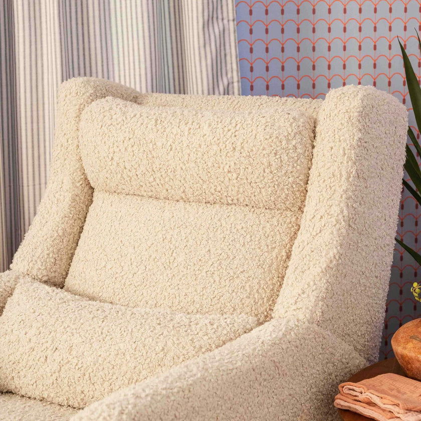 Kiwi Plus Power Recliner and Swivel Glider with Power Adjustable Headrest and USB Port in Almond Teddy Loop