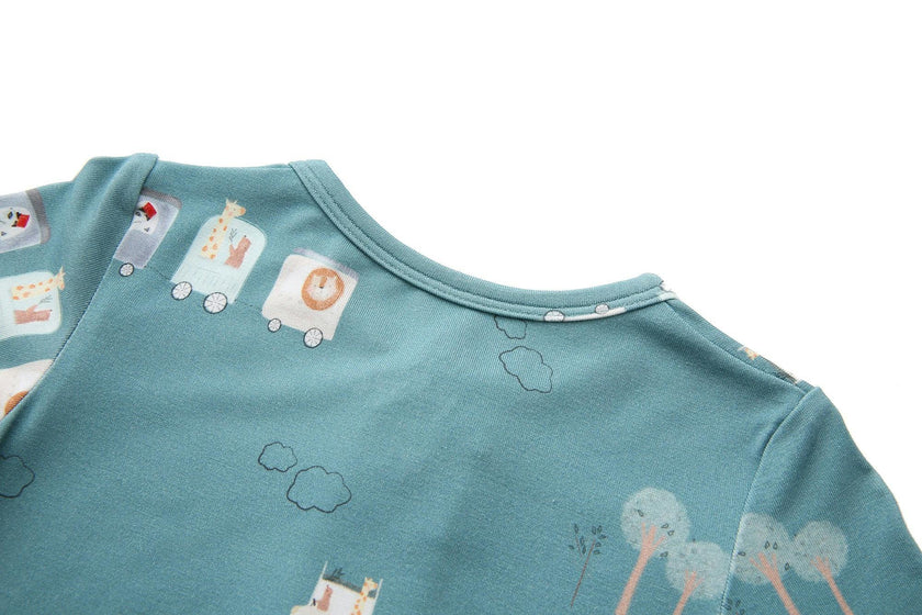 Bamboo Magnetic Footie Pajama - Le Petit Express Green