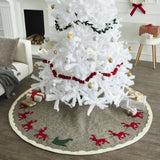 Hand Felted Wool & Sleigh Tree Skirt - Christmas Eve Scene