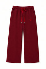Cami Merlot French Terry Wide Leg Jogger - Ace