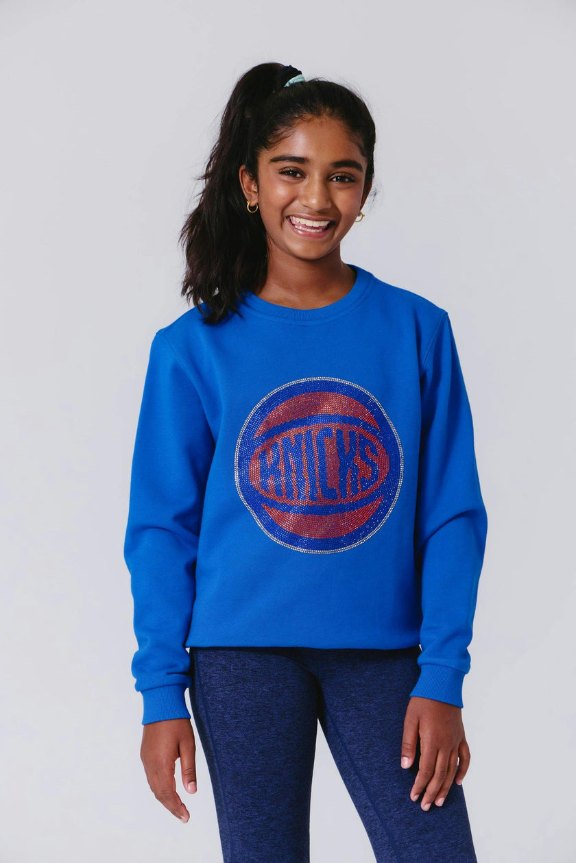 New York Knicks Basketball Girls Crew in Blue Gems