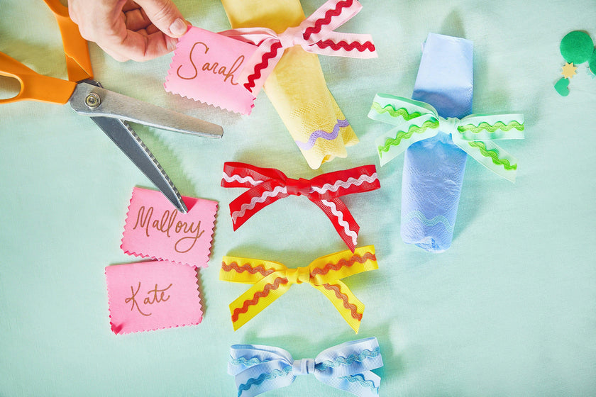 Multicolor Ric Rac Clip-On Bow Set (5 count)