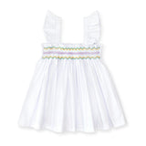 The Harper Set in Classic White with Rainbow Smocking