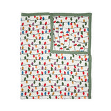 Cotton Muslin Quilted Throw - Christmas Bulbs