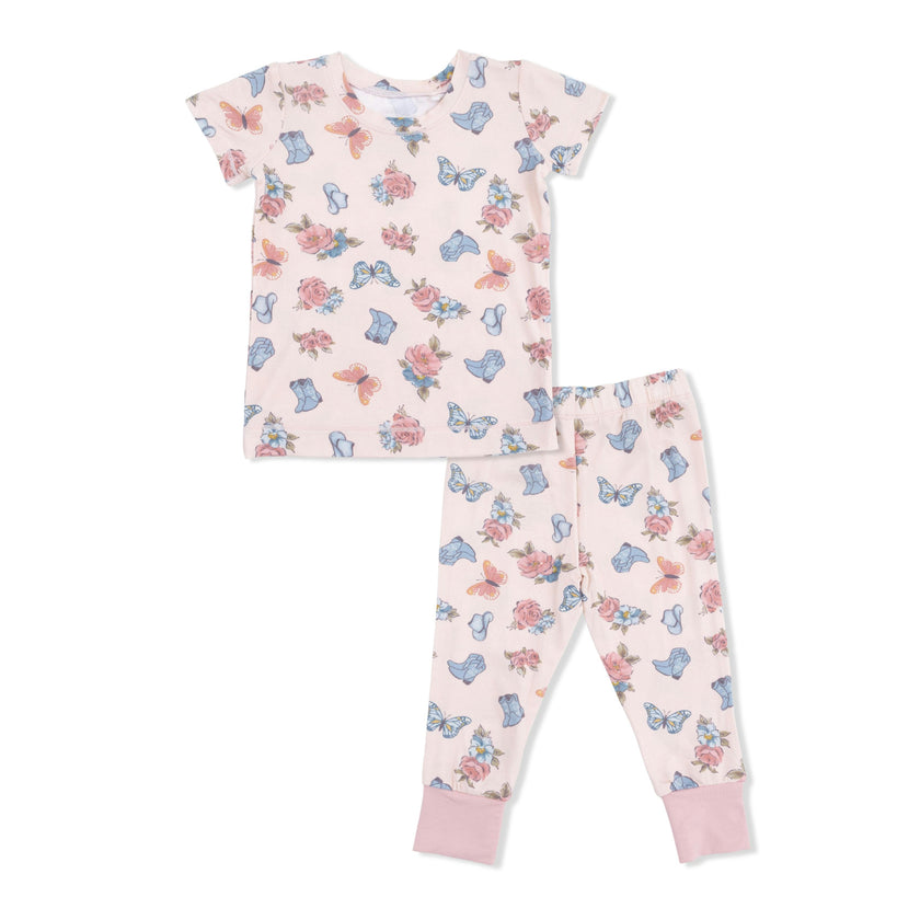 Country Girl Boots - Short Sleeve Loungewear Set