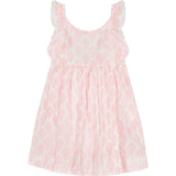 Daphne Girl's Flutter Sleeve Dress Pink Feather, Pink
