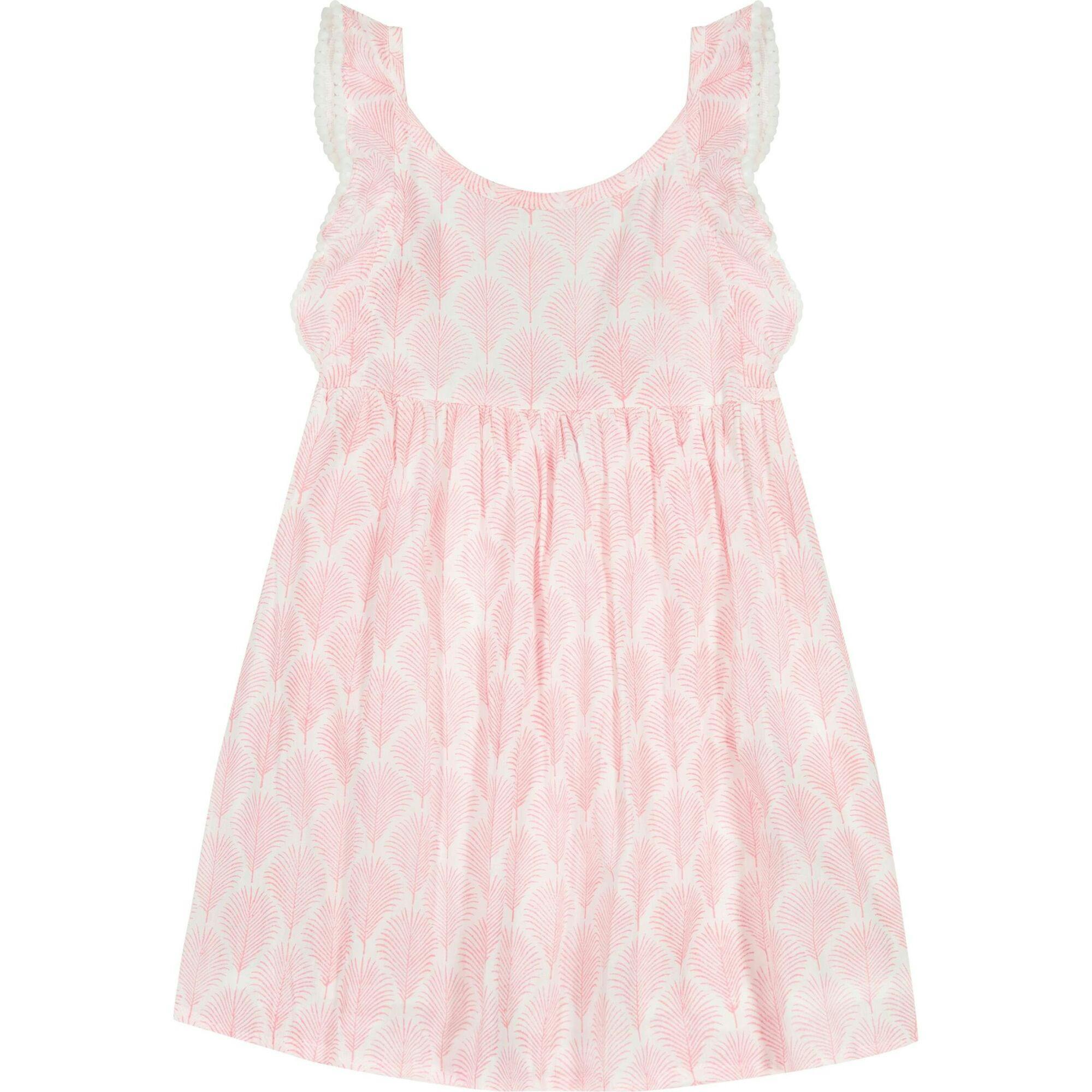 Daphne Girl's Flutter Sleeve Dress Pink Feather, Pink