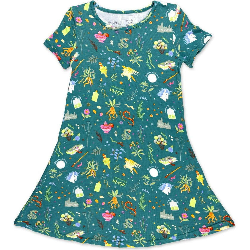Mandrakes Potions & Herbs Bamboo Girls' Short Sleeve Dress