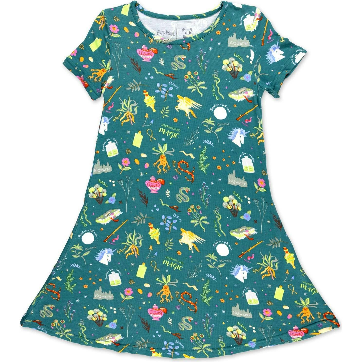 Mandrakes Potions & Herbs Bamboo Girls' Short Sleeve Dress