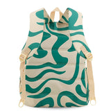 Oz Daypack Backpack with Doodle Large Pencil Case in Green Swirl