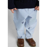 Stripe Fake Fly Pants With Anchors