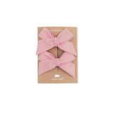 Solid Mellow Rose - 2 Pack Bow Clips
