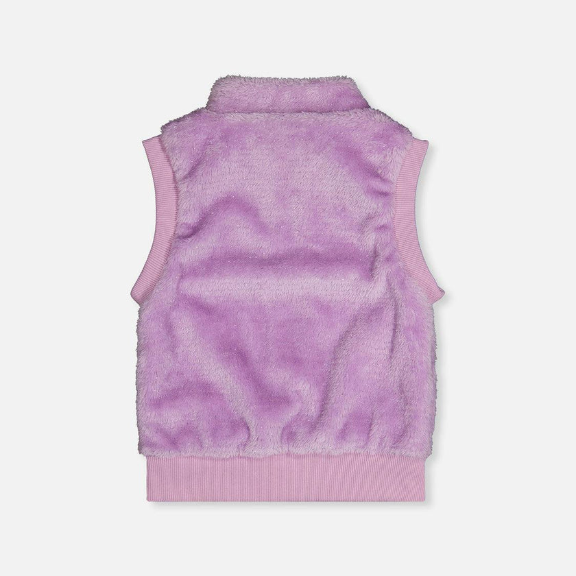 Faux Fur Sleeveless Vest Violet