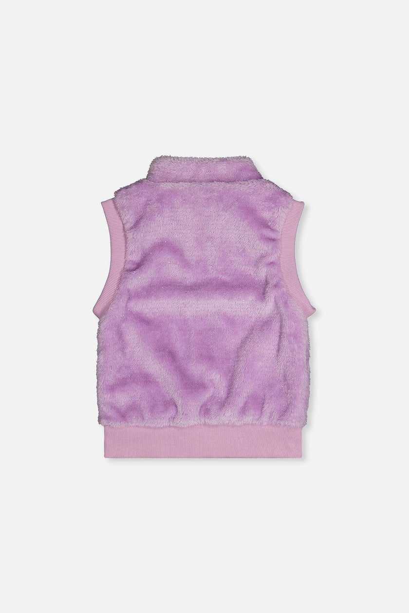 Faux Fur Sleeveless Vest Violet