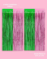Pink + Green Curtain - pink + green foil curtain
