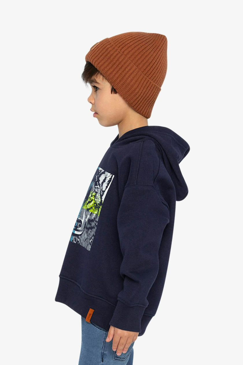 Fleece Hooded Sweatshirt Dark Blue