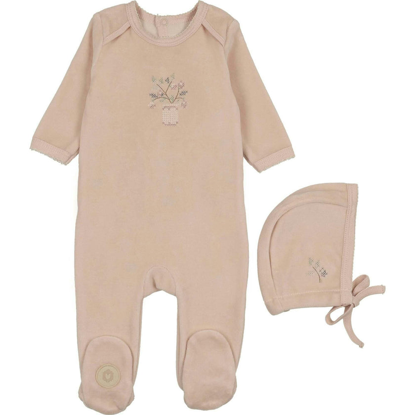 Vase & Petals Footie & Hat Set
