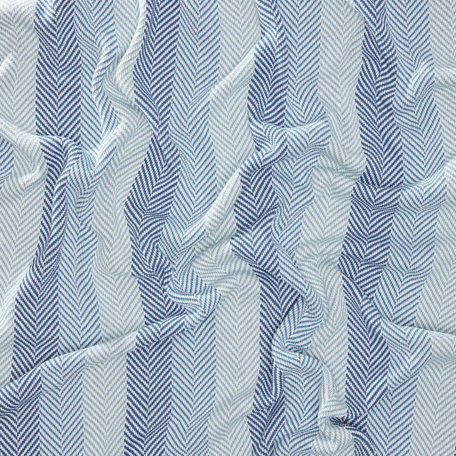 Cotton Sustainable Knit Striped | Chevron Throw Blanket - Herringbone Hues