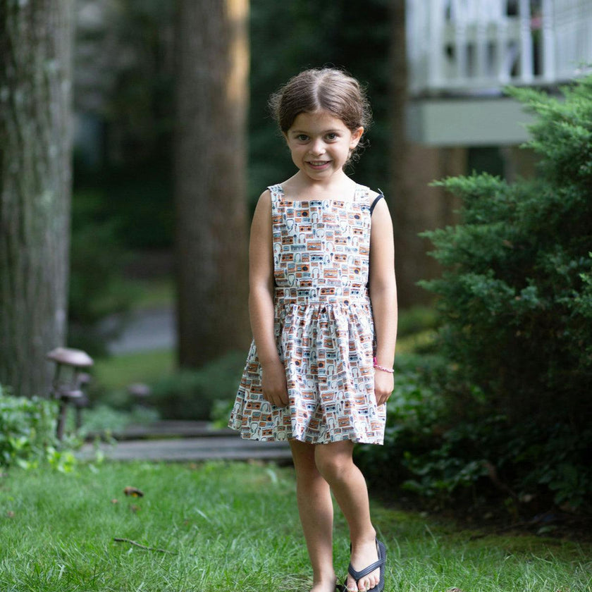 Pinafore Dress in Boombox/Headphones