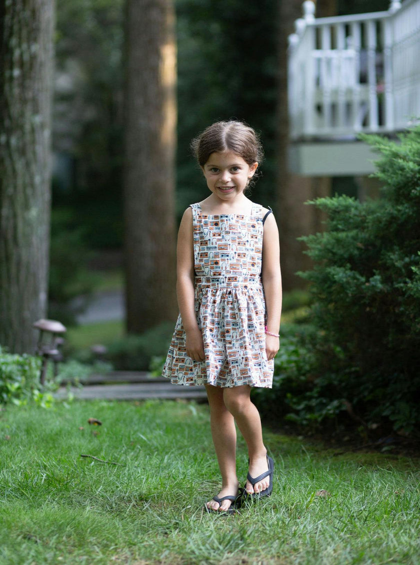 Pinafore Dress in Boombox/Headphones