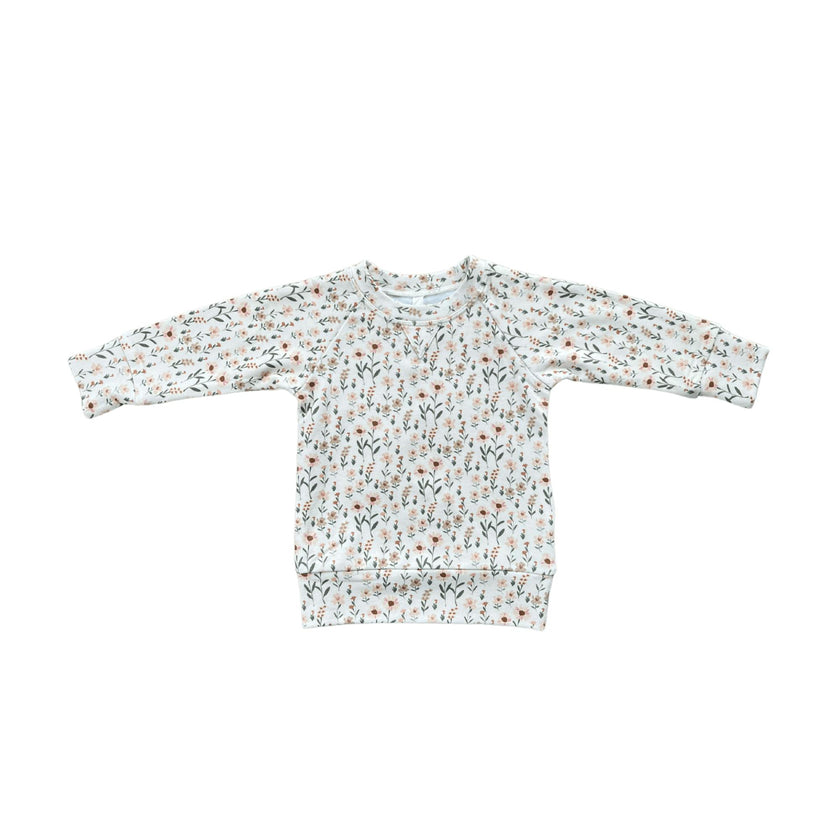 Girl's Raglan Sweatshirt Slate Daisy